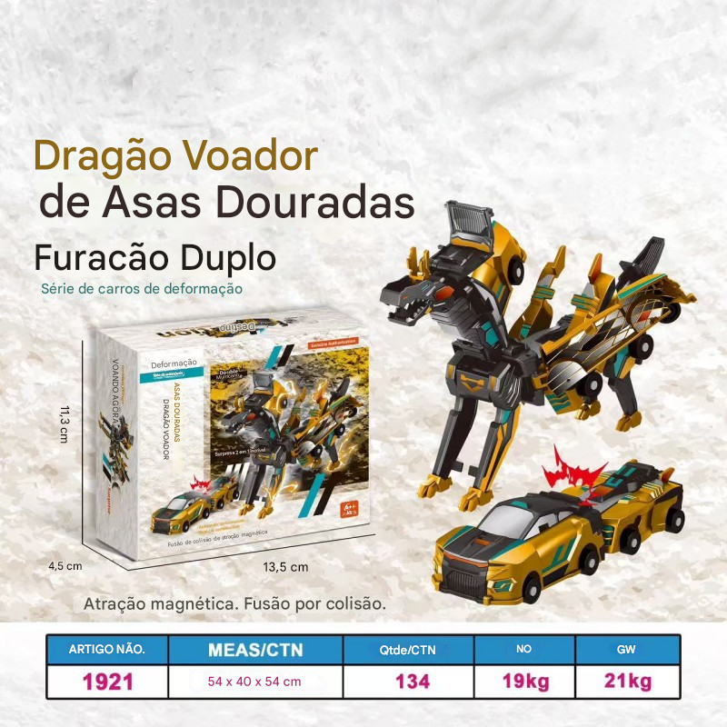 🚗Oferta Especial🎁Brinquedo Unicórnio Dragão Transformável 2 em 1