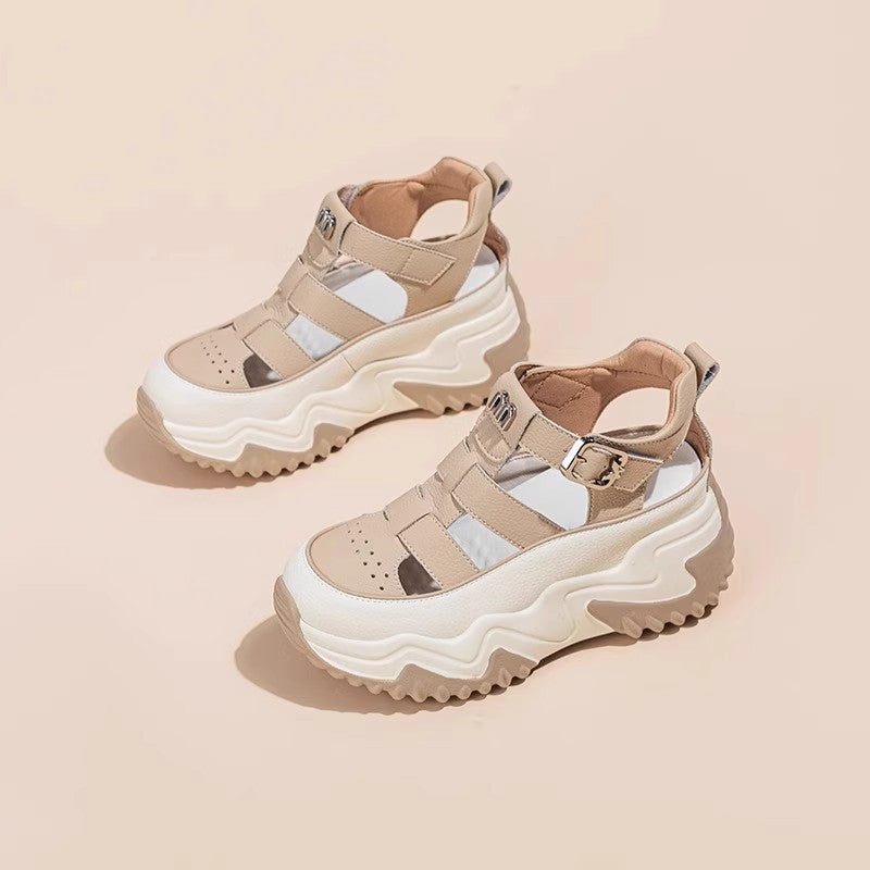 🔥【Cumpărați 1 obțineți 1 gratuit】🌸【35-40】Sandale confortabile pentru femei, la modă 2025, cu tocuri goale, confecționate din piele naturală.