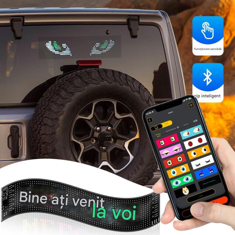 【Cumpărați 1, primiți 1 gratuit】💡🎫 Afișaj LED pentru mașină moale, subțire și flexibil, cu setări de bricolaj.