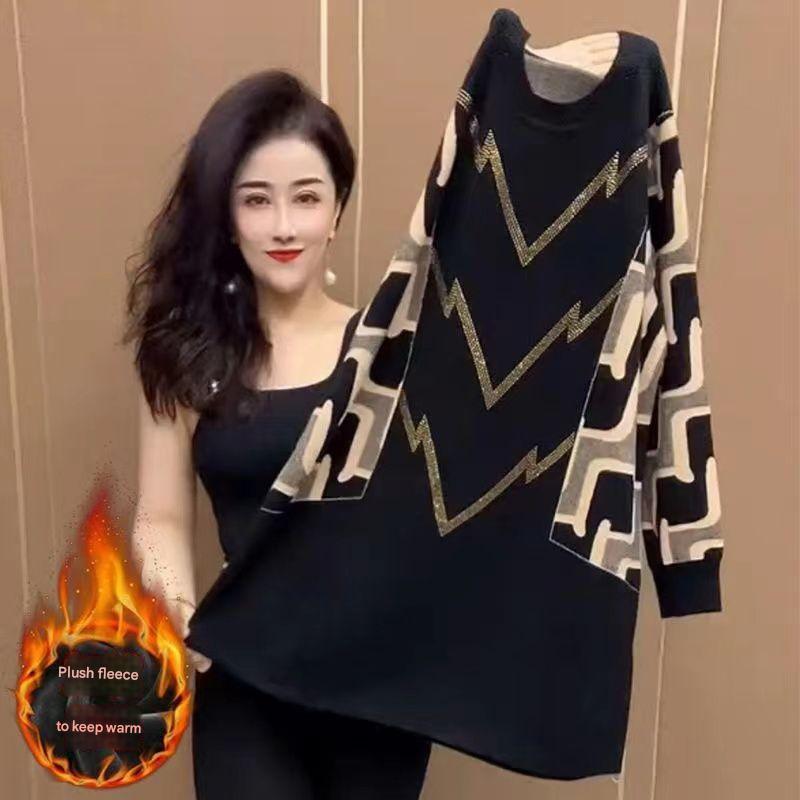 ❤️🔥【40%OFF】🍁🍂【M-4XL】2024 noi topuri tricotate imprimate la modă de toamnă și iarnă