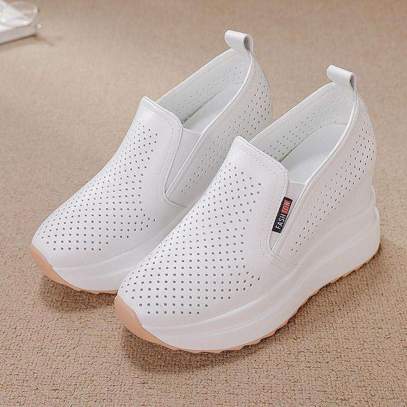 【35-40】2025 pantofi casual cu toc în formă de pană pentru femei, 100% piele naturală🔥Transport gratuit. ✅Plata la livrare