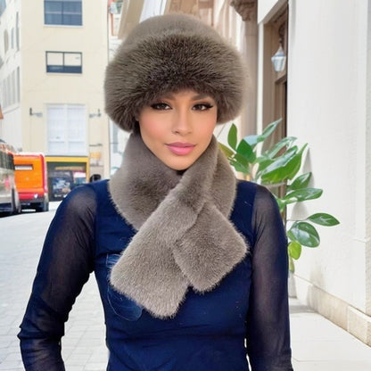 🔥【Vânzare fierbinte】Îngroșate calde și rezistente la vânt [Eșarfă la modă de iarnă + pălărie de pluș]