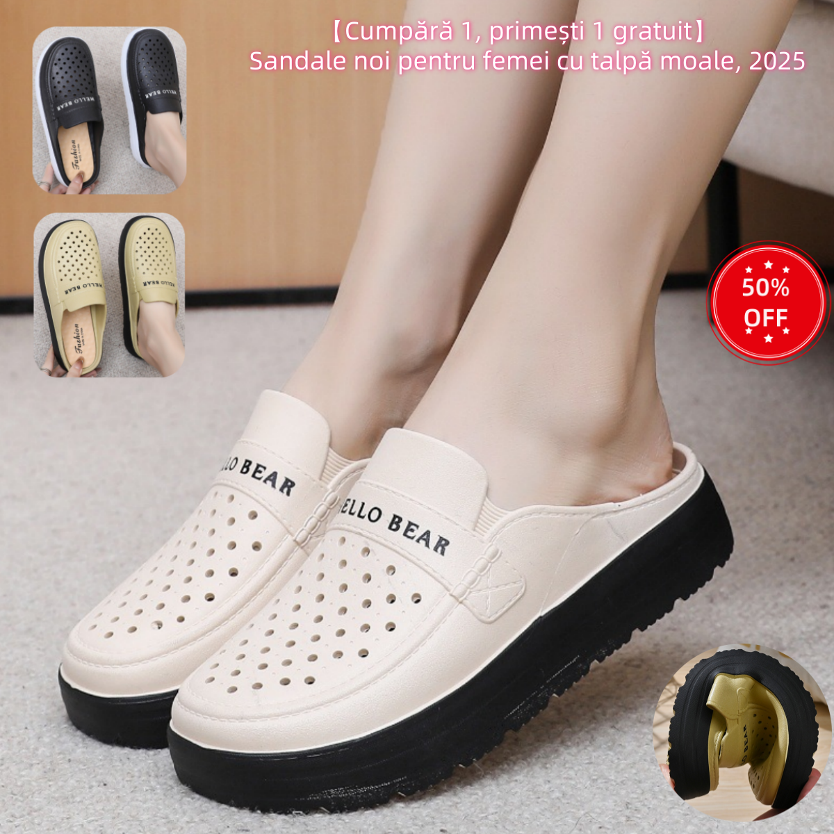 🔥【Modele noi disponibile】Sandale noi pentru femei cu talpă moale, 2025