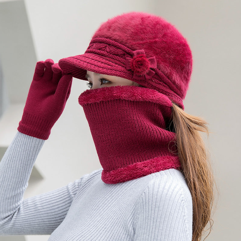 👒💃[Pălărie + eșarfă] Toamnă și iarnă 2024 Pălărie de pluș pentru femei Lână caldă îngroșată
