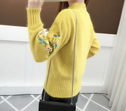 😍[40-75KG]2024 nou pulover brodat cu flori brodate_3840494
