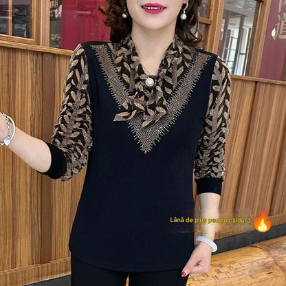 Iarna nou Bowknot căptușit Top