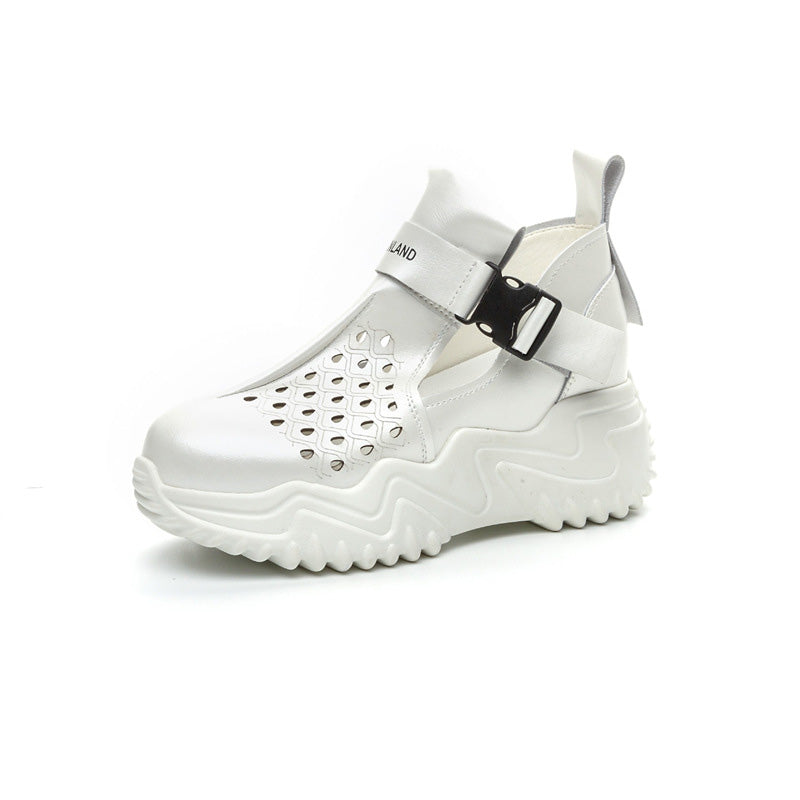【35-40】2025 hollow sandals for women, casual and breathable, 100% genuine leather