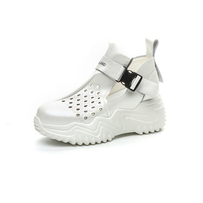 【35-40】2025 hollow sandals for women, casual and breathable, 100% genuine leather