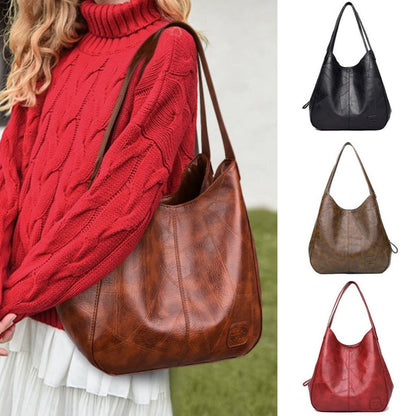 💖👜💖Geantă de umăr din piele moale, cu stil nou, capacitate mare, potrivită