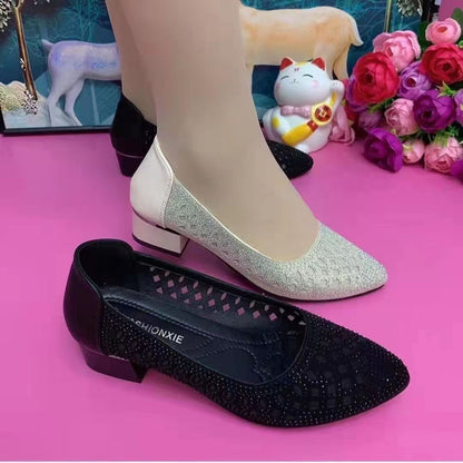 👡【Cumpără 1 primești 1 gratis】【35-41】Sandale Hot Diamond Mesh Hollow respirabile pentru damă