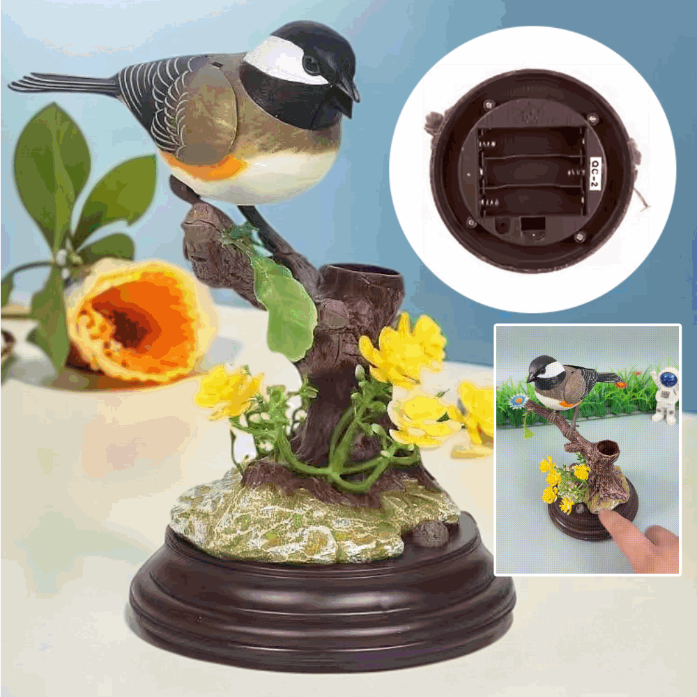 🦜🐦🐦Uma criativa e adorável estatueta de pássaros, ativada por voz, ideal para decorar diversos ambientes.