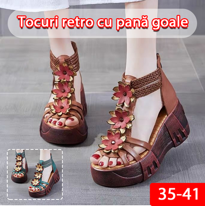 👠【35-41】Sandale cu platformă romană retro pentru femei, 2025, confortabile și care cresc în înălțime💯!
