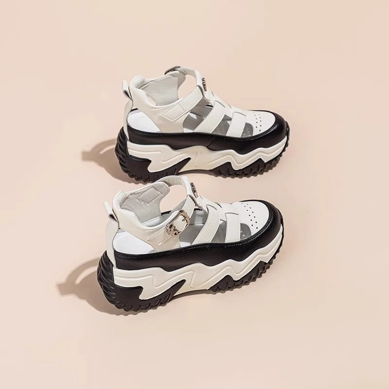 🔥【Cumpărați 1 obțineți 1 gratuit】🌸【35-40】Sandale confortabile pentru femei, la modă 2025, cu tocuri goale, confecționate din piele naturală.