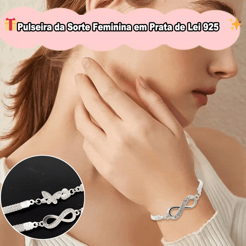 ✨Pulseira da Sorte Feminina em Prata de Lei 925