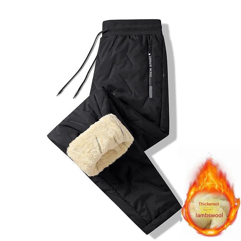 👖🔥2024 Iarna Bărbați de iarnă Lambswool îngroșat Casual cald Sweatpants cald