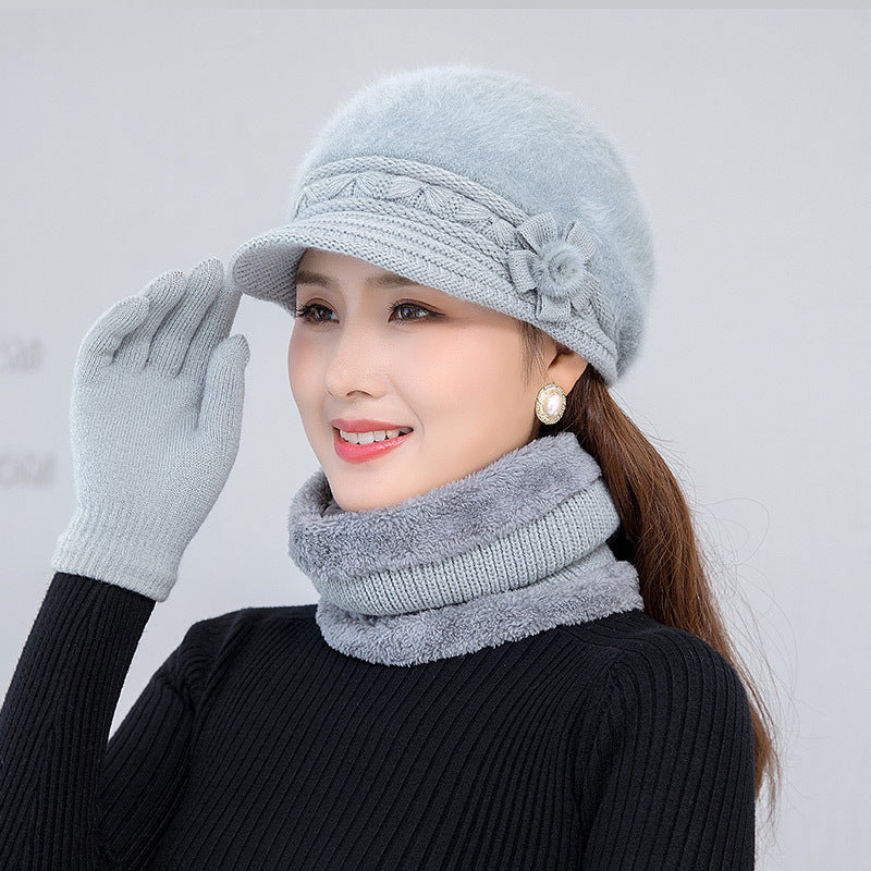 👒💃[Pălărie + eșarfă] Toamnă și iarnă 2024 Pălărie de pluș pentru femei Lână caldă îngroșată