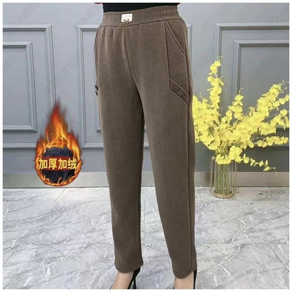 🔥🔥【2XL-5XL】Noua toamna si iarna ingrosata catifea pantaloni largi casual mari marime✅【55-92.5kg】-3822550