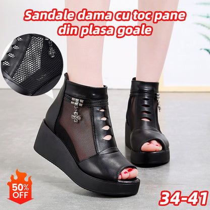 【34-41】Sandale noi cu talpă înaltă, sandale cu platformă, 100% piele