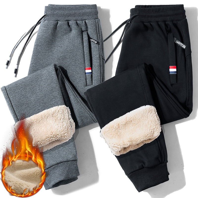 👖🔥2024 Iarna Bărbați de iarnă Lambswool îngroșat Casual cald Sweatpants cald_3834194