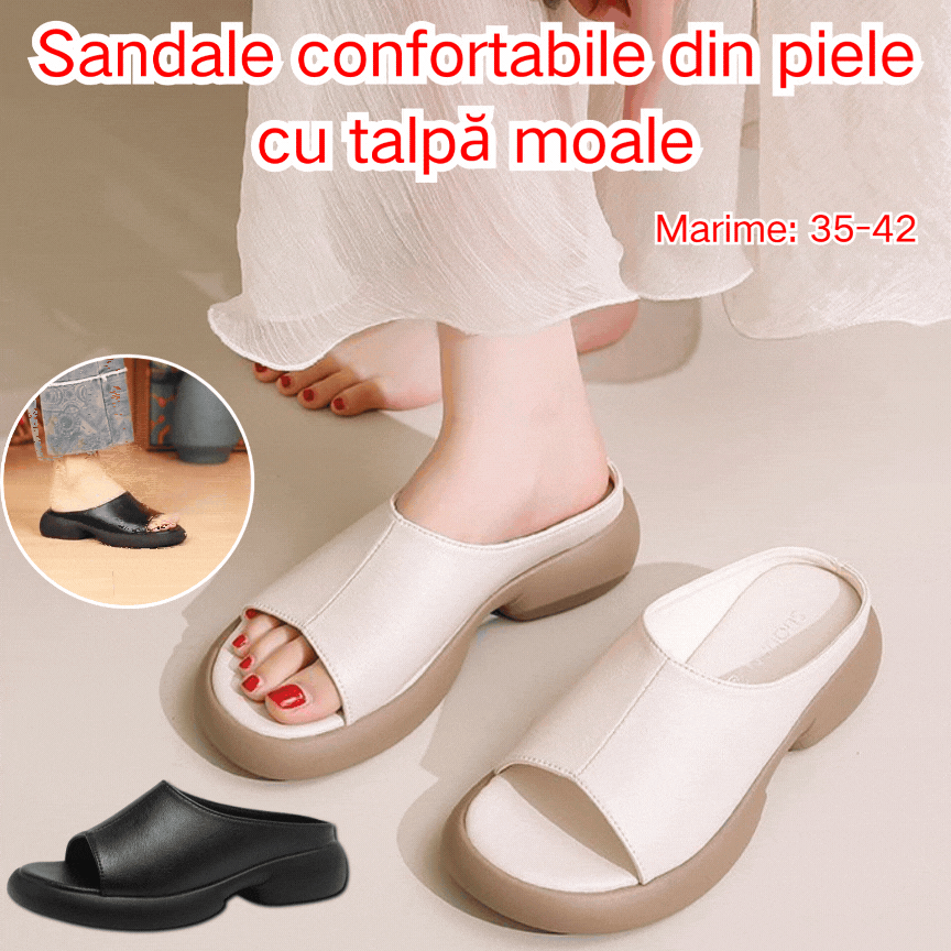 👡【35-42】2025 Noua sandale retro confortabile din piele de vacă cu talpă moale