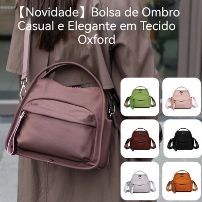 💖【Novidade】Bolsa de Ombro Casual e Elegante em Tecido Oxford