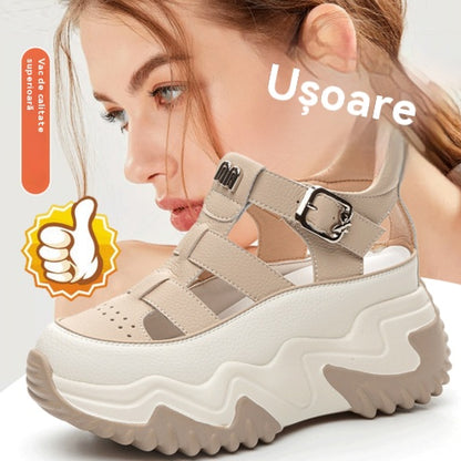 🔥【Cumpărați 1 obțineți 1 gratuit】🌸【35-40】Sandale confortabile pentru femei, la modă 2025, cu tocuri goale, confecționate din piele naturală.