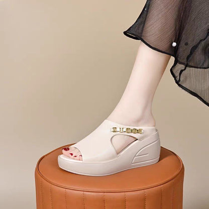 💥【35-42】👡Sandale cu platformă din piele naturală la modă