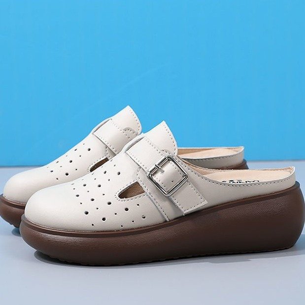 🌟 Articole de modă de vară🌟 Papuci cu vârful închis din piele naturală, toate mărimile 【35-40】