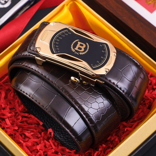 🔥Cureaua pentru barbati din piele naturala cu catarama automata noua（110-130cm）