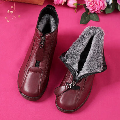 【35-41】Cizme de gleznă din piele naturală antiderapante pentru femei italiene făcute manual【😍49% reducere】---3827631