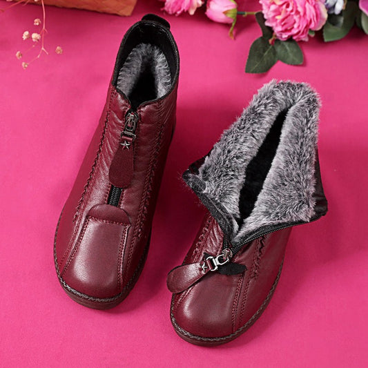 【35-41】Cizme de gleznă din piele naturală antiderapante pentru femei italiene făcute manual【😍49% reducere】---3827631