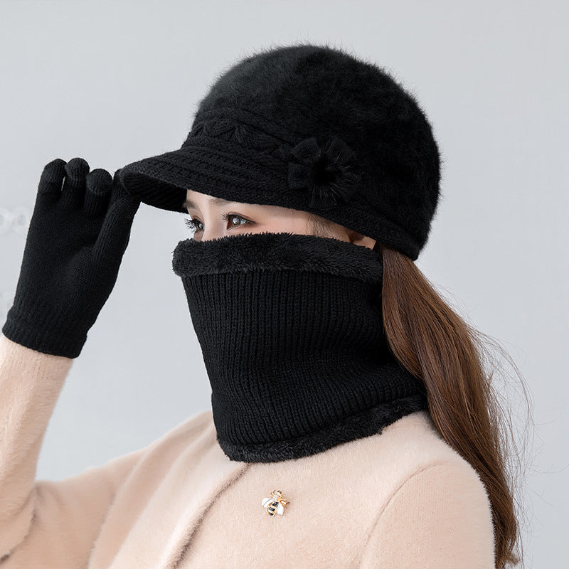 👒💃[Pălărie + eșarfă] Toamnă și iarnă 2024 Pălărie de pluș pentru femei Lână caldă îngroșată