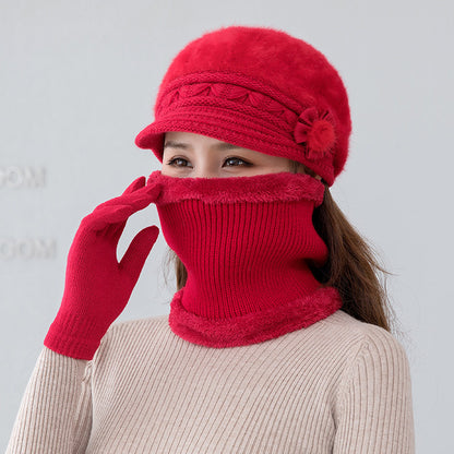 👒💃[Pălărie + eșarfă] Toamnă și iarnă 2024 Pălărie de pluș pentru femei Lână caldă îngroșată
