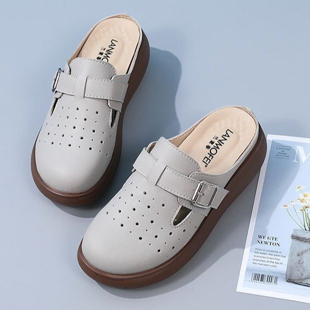 🌟 Articole de modă de vară🌟 Papuci cu vârful închis din piele naturală, toate mărimile 【35-40】