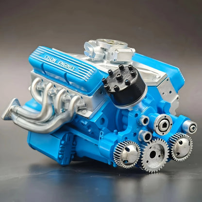 Kit de modelo de motor a gasolina Mini V8, kit de montagem manual de motor V8 pequeno, montagem mecânica para adultos