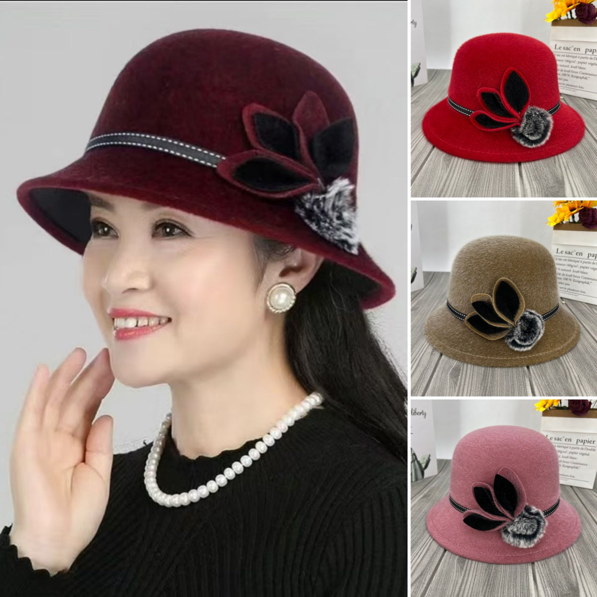 【🔥Cumpărați 1 și primiți 1 gratuit】2024 noi pălării din blană de nurcă, la modă, toamnă și iarnă_3832324