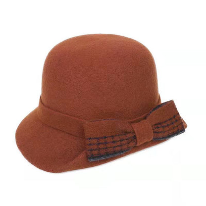 💥50% REDUCERE💥2024 Pălărie din pâslă de lână pură de înaltă calitate pentru femei, la modă retro elegantă