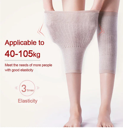 🔥✅【40-105kg】Înveliș termic pentru genunchi din cașmir, Are elastic sus tine genunchiul sau tine de cald❤️