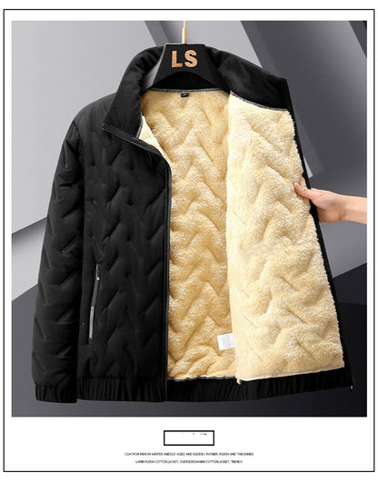 🔥【Ultima zi 50% OFF】🔥【M-5XL】Jachetă de iarnă din bumbac îngroșat de catifea de mărime mare pentru bărbați 3817089