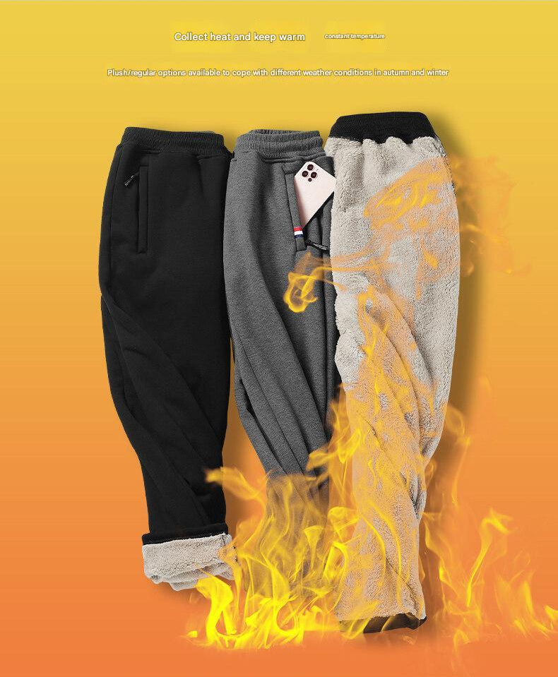 👖🔥2024 Iarna Bărbați de iarnă Lambswool îngroșat Casual cald Sweatpants cald_3834194