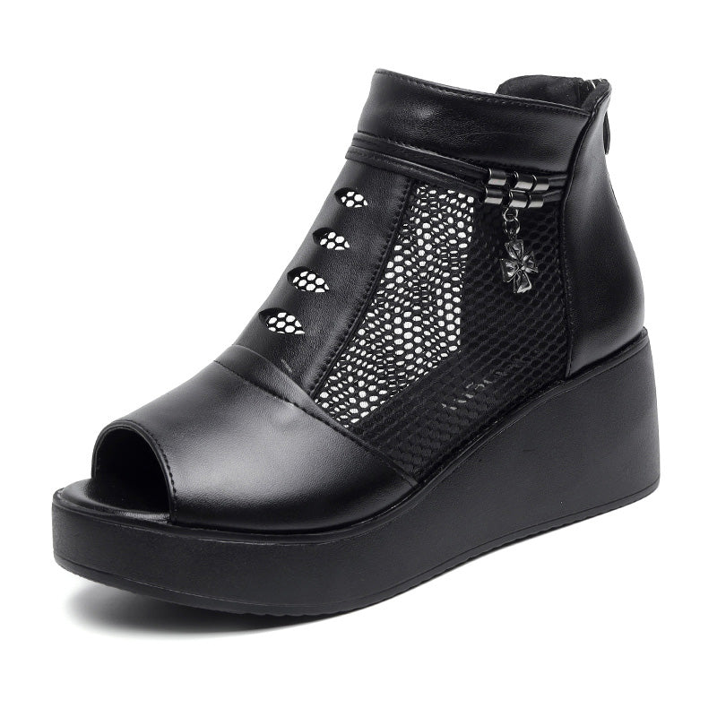 【34-41】Sandale noi cu talpă înaltă, sandale cu platformă, 100% piele