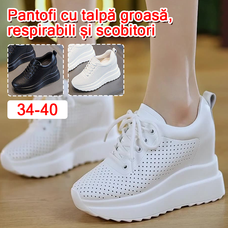 👟【34-40】Pantofi noi de vară cu platformă și talpă groasă, cu tocuri adânci și respirabile, pentru femei | Mărime standard, alegeți cu încredere🎁
