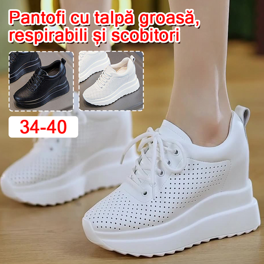 👟【34-40】Pantofi noi de vară cu platformă și talpă groasă, cu tocuri adânci și respirabile, pentru femei | Mărime standard, alegeți cu încredere🎁