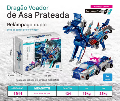 🚗Oferta Especial🎁Brinquedo Unicórnio Dragão Transformável 2 em 1