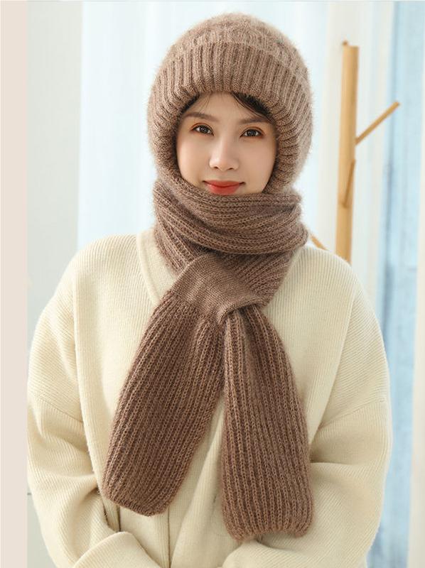 🔥🐏Pălărie și eșarfă noi, îngroșate și catifelate, rezistente la vânt și la frig