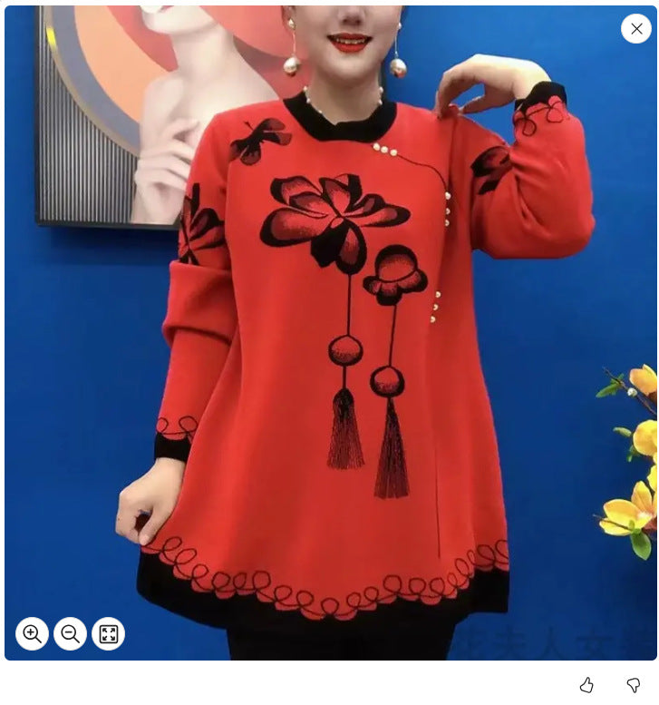 ❤️‍🔥【30% OFF】🍁🍂【M-5XL】2024 noi topuri tricotate imprimate la modă de toamnă și iarnă--3839488