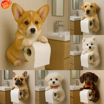 🐕🏆【🔥Mais Vendido】Porta-papel higiénico com tema de cachorrinho fofo