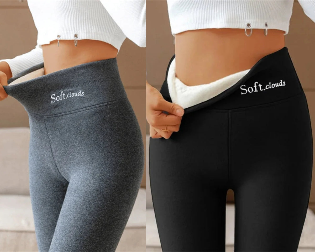 🔥【S-5XL】2024, toamnă și iarnă, jambiere calde de cașmir cu talie înaltă, pot fi purtate în aer liber[Pachet de 2 bucăți]