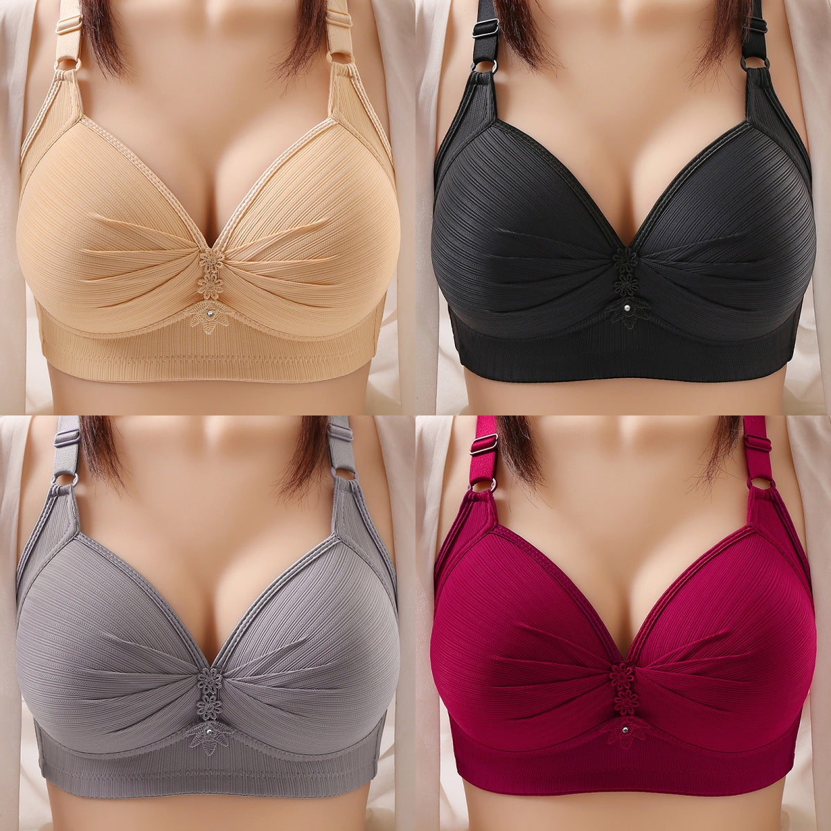 Promoție: 😍😍😍 2024 Stil Nou [4-pak] Sutien confortabil în mărimi mari