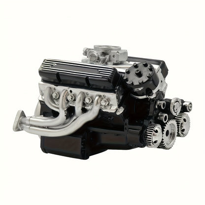 Kit de modelo de motor a gasolina Mini V8, kit de montagem manual de motor V8 pequeno, montagem mecânica para adultos